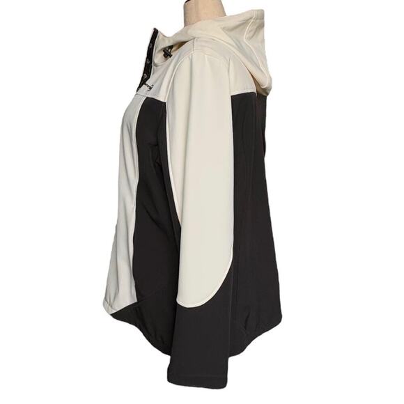 Free Country Medium Weight Microfleece Lined Jacket Ivory & Charcoal, Womens 1X - Picture 3 of 13